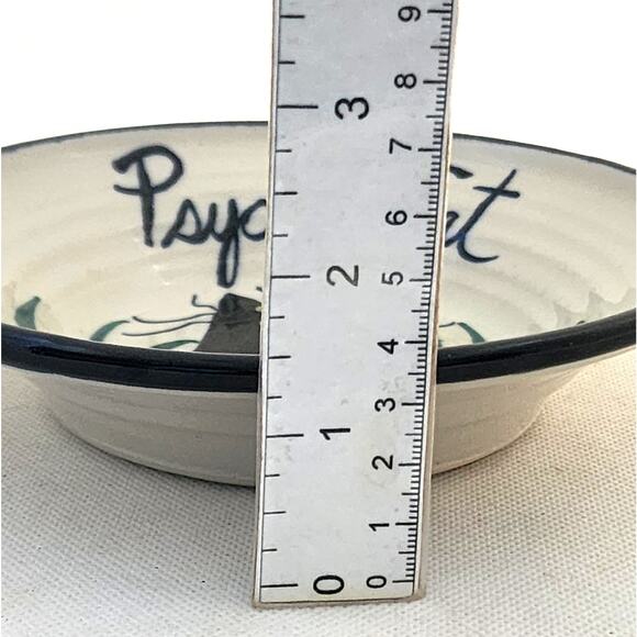 CAT BOWL-"Psycho Cat"-Hand Crafted-Pottery-Food or Water-6" Diameter - Picture 7 of 7